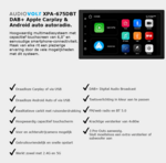DAB+ Wireless Apple Carplay & Android auto navigatie voor Toyota Rav 4 2006 &ndash; 2012 Audiovolt XPA-675DBT