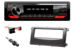 DAB / BT autoradio Ford Focus, S-max, C-max, mondeo (ovaal) | 4×50 watt | multicolor | Audiovolt AMS-450DAB