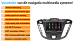 Ford Transit Custom draadloos Car link navigatie | complete set | Android | WIFI |