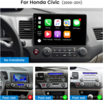 DAB+ autoradio navigatie Honda Civic 2006–2011 | Apple Carplay en Android | DSP sound | Qled 10-inch ARG-1000DAB