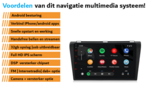 Mazda 3 bj 2004 – 2009 navigatie draadloos Car link en Android 11 | DDR4 octa core | DAB+ autoradio | Full HD 9” scherm