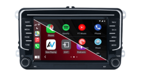 Wireless CarPlay en Android auto navigatie geschikt voor Volkswagen Seat Skoda | 7&rdquo; QLED RNS vorm | 4+64GB 8-core | D040Q