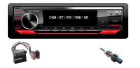 DAB / BT autoradio Citroen C2, C3. Berlingo, Fiat Scudo | 4&times;50 watt | multicolor | Audiovolt AMS-450DAB