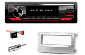 DAB / BT autoradio Ford Focus, Galaxy, C-max, mondeo (zilver ovaal) | 4&times;50 watt | multicolor | Audiovolt AMS-450DAB