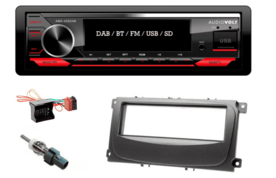 DAB / BT autoradio Ford Focus, S-max, C-max, mondeo (ovaal) | 4&times;50 watt | multicolor | Audiovolt AMS-450DAB