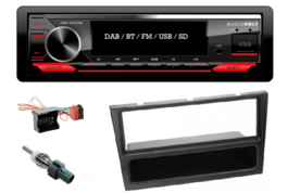 DAB / BT autoradio Opel Agila, Combo C, Meriva, Tigra (zwart) en meer modellen | 4&times;50 watt | multicolor | Audiovolt AMS-450DAB
