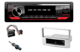 DAB / BT autoradio Opel Astra H, Corsa D, Antara, Zafira B (zilver) en meer modellen | 4&times;50 watt | multicolor | Audiovolt AMS-450DAB