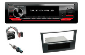 DAB / BT autoradio Opel Astra H, Corsa D, Antara, Zafira B (zwart) en meer modellen | 4&times;50 watt | multicolor | Audiovolt AMS-450DAB