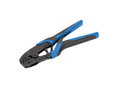 Krimptang met ratel voor geisoleerde kabelschoenen