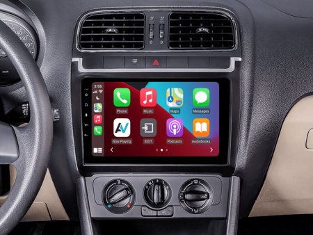 DAB+ autoradio navigatie voor Volkswagen Polo 6C 2014-2018 piano zwart | Apple Carplay en Android | DSP sound | Qled 9-inch ARG-900DAB