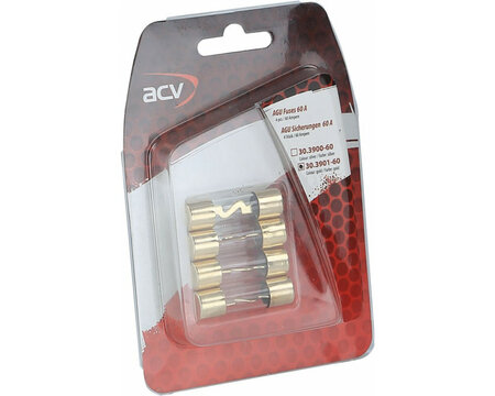 AGU zekering 60 Ampere (goud) 4 stuks in blister AGU zekering 60 Ampere (goud) 4 stuks in blister