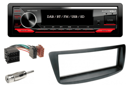 DAB / BT autoradio Peugeot 107, Toyota Aygo, Citroën C1 | 4×50 watt | multicolor | Audiovolt AMS-450DAB
