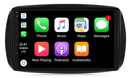 Smart fortwo 2016+ Carplay en Android navigatie 9” | DAB+