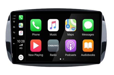 DAB+ autoradio navigatie voor Smart fortwo 2016+ | Apple Carplay en Android | DSP sound | Qled 9-inch ARG-900DAB