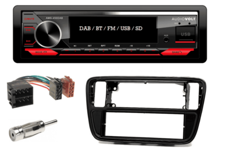 DAB / BT autoradio Seat Mii, Skoda Citigo | 4×50 watt | multicolor | Audiovolt AMS-450DAB