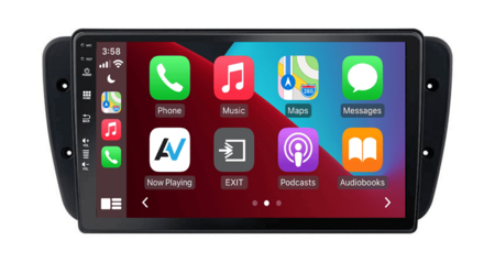 QLED 9” navigatie voor Seat Ibiza 2008-2015 | draadloos Apple Carplay en Android auto | 8-core 4+64GB | DSP sound | AV-D040Q