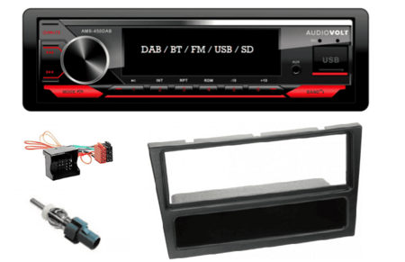 DAB / BT autoradio Opel Agila, Combo C, Meriva, Tigra (zwart) en meer modellen | 4×50 watt | multicolor | Audiovolt AMS-450DAB