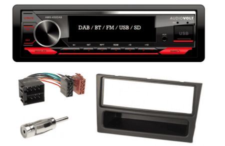 DAB / BT autoradio Opel Corsa C, Combo C, Meriva, Tigra (grijs) en meer modellen | 4×50 watt | multicolor | Audiovolt AMS-450DAB