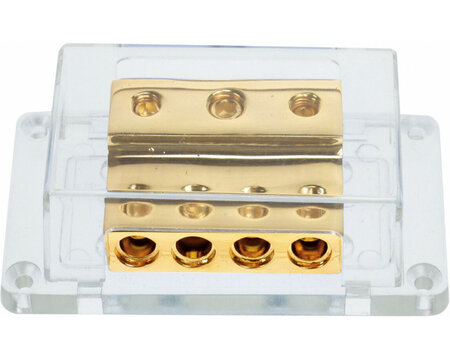 Power distribution block (gold) 1x50mm&sup2; + 2x20mm&sup2; / 4x20mm&sup2;