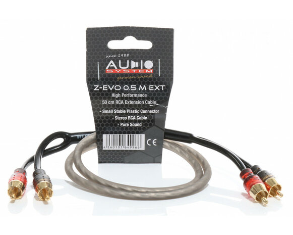 AUDIO SYSTEM HIGH-PERFORMANCE RCA-KABEL 500mm OFC cinch-kabelverlenging AUDIO SYSTEM HIGH-PERFORMANCE RCA-KABEL 500mm OFC cinch-kabelverlenging