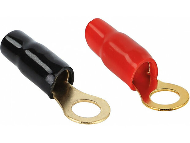 Ring kabelschoen 20 mm&sup2; &gt; 10 mm 1 x rood  1 x zwart Ring kabelschoen 20 mm&sup2; &gt; 10 mm 1 x rood  1 x zwart