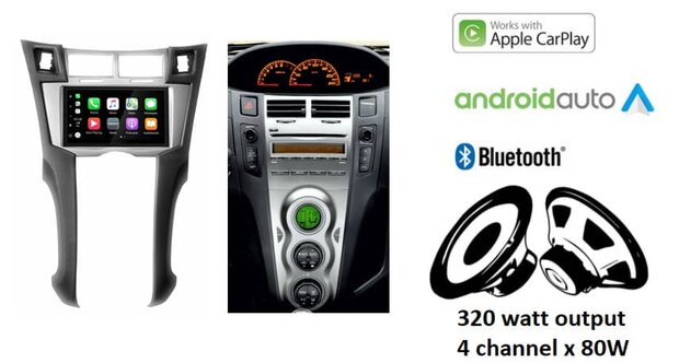 DAB+ Toyota Yaris 2005-2010 wireless Apple Carplay &amp; Android auto autoradio &ndash; navigatie 4x80W Audiovolt XPA-675DBT