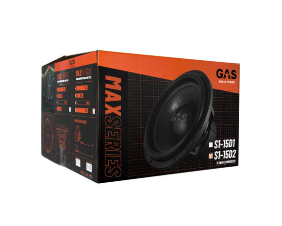 GAS MAX Level 1 Subwoofer 15&quot; 2x2 Ohm