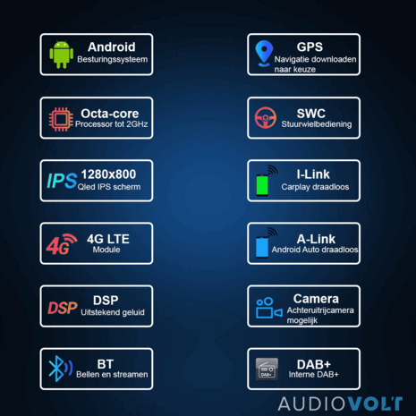 DAB+ autoradio navigatie voor Skoda Octavia 2013-2018 | Apple Carplay en Android | DSP sound | Qled 10-inch ARG-1000DAB