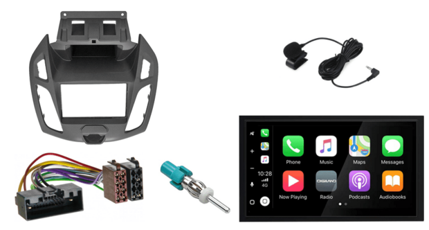 DAB+ Wireless Apple Carplay &amp; Android auto navigatie voor Ford Transit Connect | Tourneo Audiovolt XPA-675DBT