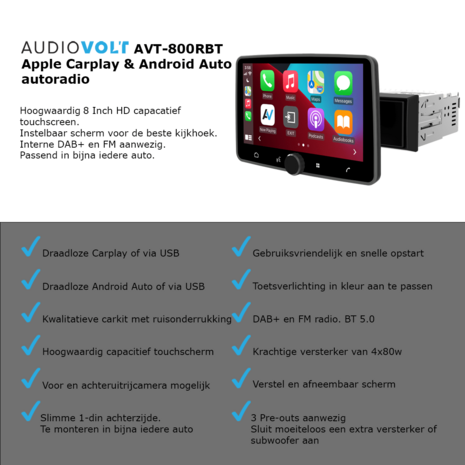 DAB+ navigatiesysteem voor Kia Rio 2018+ | CarPlay en Android Auto | XPA-800RDAB