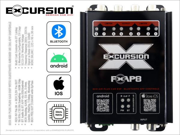 PX AP8 - 8 Kanal AIR PLUS Car DSP - IOS/ANDROID BT APP Controle