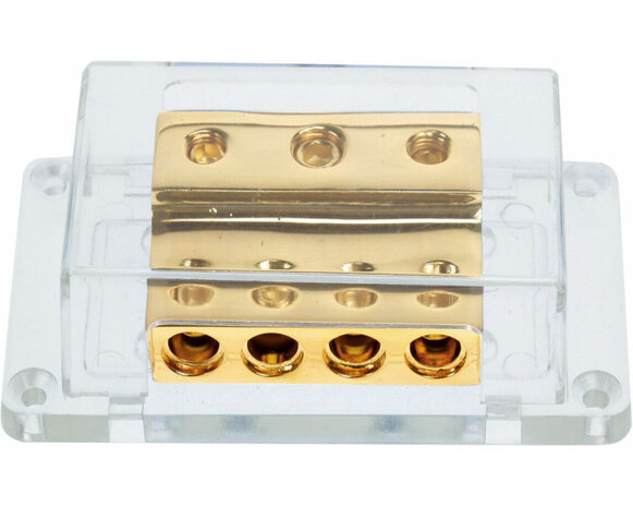 Power distribution block (gold) 1x50mm&sup2; + 2x20mm&sup2; / 4x20mm&sup2;