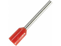 Adereindhuls voor kabelmaat: 0,5 mm² met rode isolatie Adereindhuls voor kabelmaat: 0,5 mm² met rode isolatie