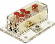 Power distribution block (gold) 1x20 mm² in / 4x10 mm² out