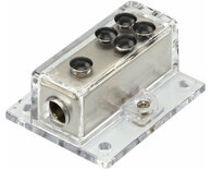 Power distribution block (silver) 1x20 mm² in / 4x10 mm² out